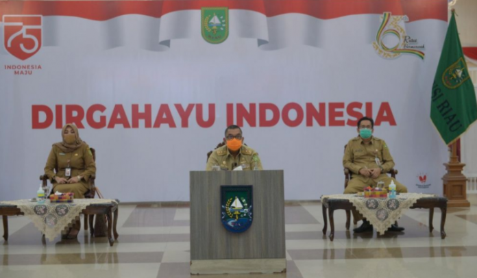 Wakil Gubernur Riau Edy Natar Nasution membuka secara resmi kegiatan Riau Sharia Week 2020 secara Virtual di Gedung Daerah Balai Serindit